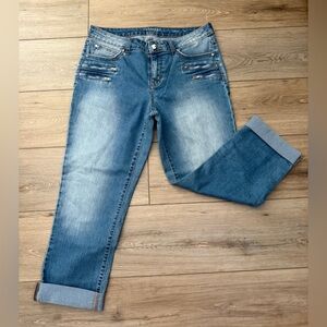 Jennifer Lopez Jlo Capri Jeans with zipper accents 10